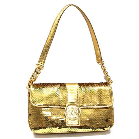 michael kors gold sequin bag|Michael Kors handbags gold.